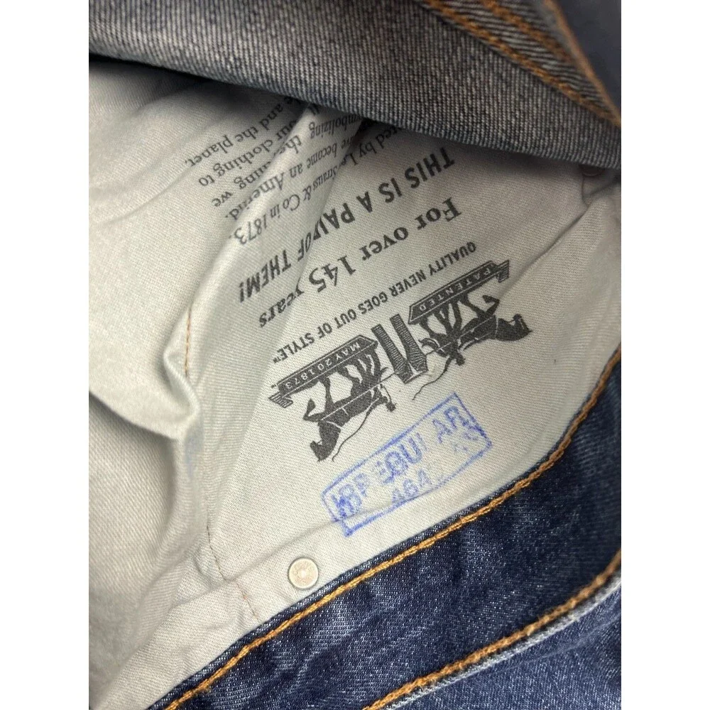 Levis 550 Jeans Mens 52X28 Relaxed Fit 100% Cotton Pants Dark Wash Straight Leg